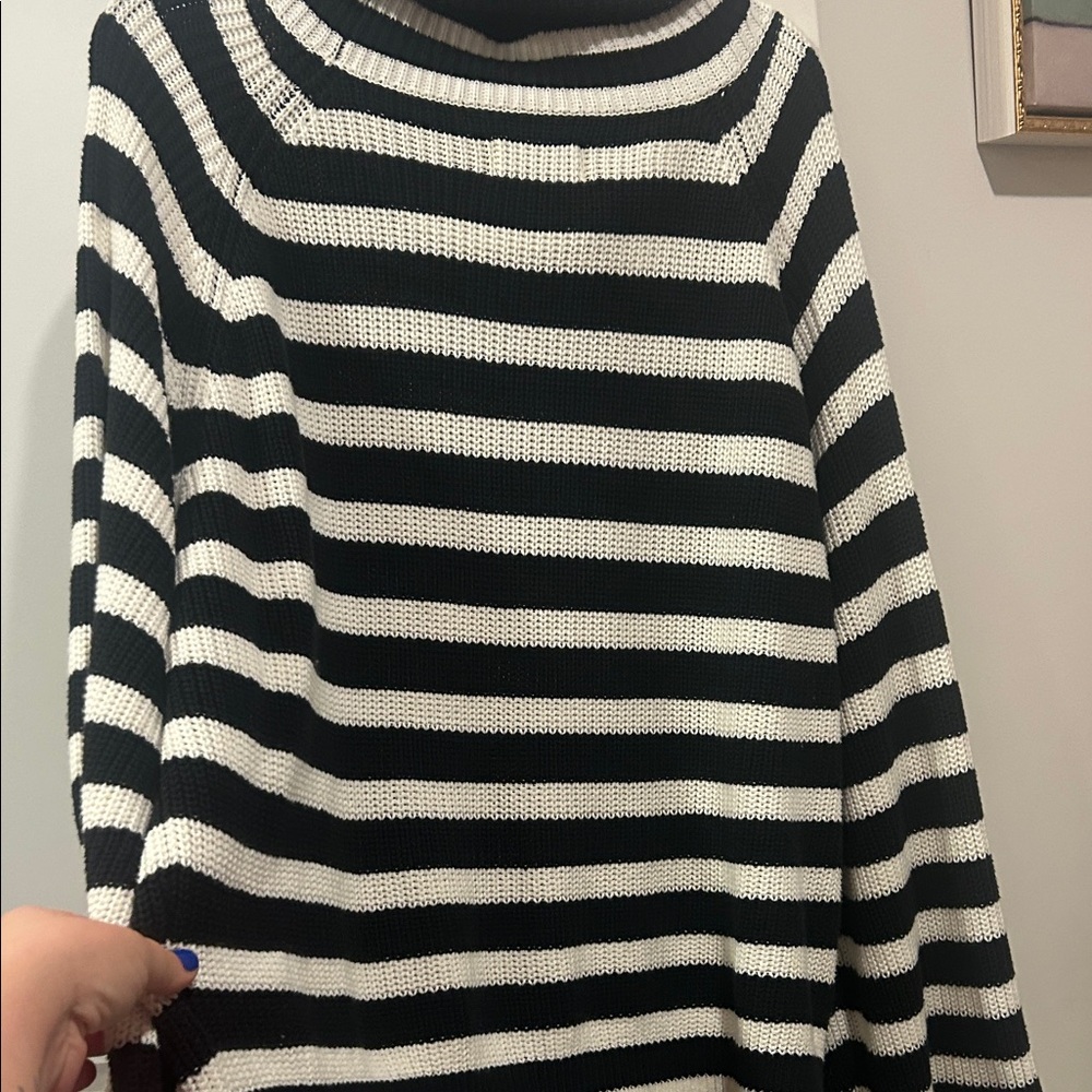 RtA Black and White Striped Cowl Neck Sweater - Picture 4 of 4
